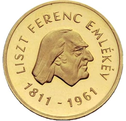 Legendás Liszt arany, 100 forint, arany, Magyar Népköztársaság, 1961