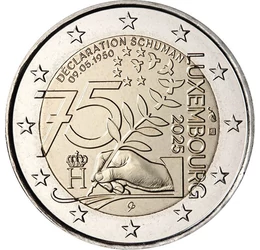 Az európai béke első lépése, 2 euró, Luxemburg, 2025