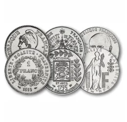 1, 1, 1, 1, 1 frank, , Ni, 6 g, Franciaország, 1988-1996