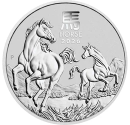 2 dollár, Ló éve, két ló, , Ag 9999, 62,2 g, Ausztrália, 2026