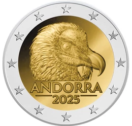 2 euró, Szakállas saskeselyű, , CuNi, 8,52 g, Andorra, 2025