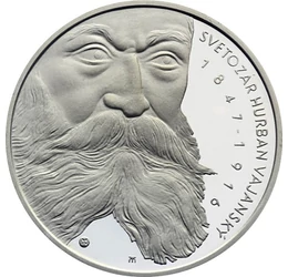 200 korona, Svetozár H. Vajanský, 1847-1916, Ag 750, 20 g, Szlovákia, 1997