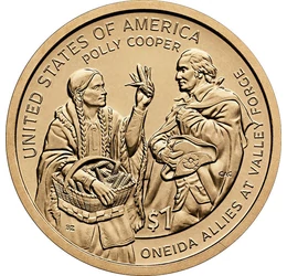 1 dollár, Polly Cooper és George Washington, CuNi, 8,1 g, USA, 2026