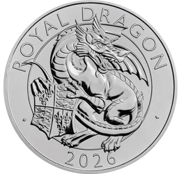 5 font, Vörös sárkány, York-ház címere, , CuNi, 28,28 g, Nagy-Britannia, 2026