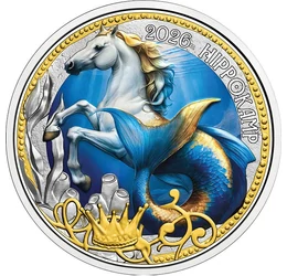 Neptunusz tengeristen habokat szelő lova, 3 euró, Ausztria, 2026