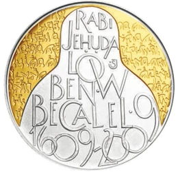200 korona, Gólem sziluettje, Talmud szövegek, , Ag 900, 13 g, Csehország, 2009