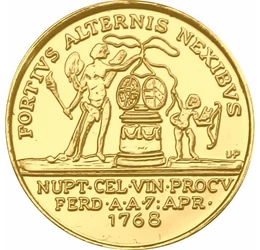 Mária Karolina Lujza főhercegnő házassági érem 1768 utánveret