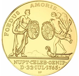 A későbbi II. Lipót német-római császár házassági érem 1765 utánveret