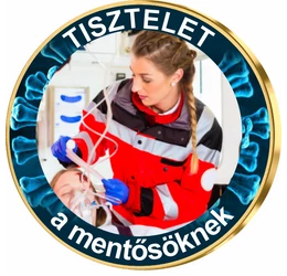 Tisztelet az mentősöknek - színezett érme