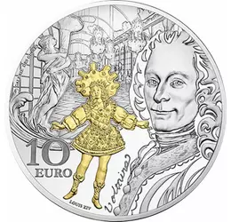 // 10 euró, Barokk és rokokó, 10 euró, ezüst és részaranyozott érme, 900-as ezüst, részaranyozott, Franciaország, 2018 // Voltaire, eredeti nevén François-Marie Arouet, Párizsban született és egész életében a felvilágosodás szószólója volt. A 18. század, 