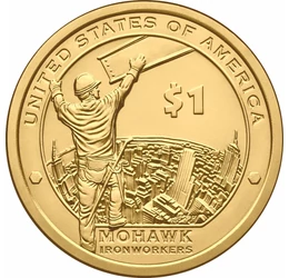 USA natív dollár, Vasmunkások, 1 dollár, USA, 2015