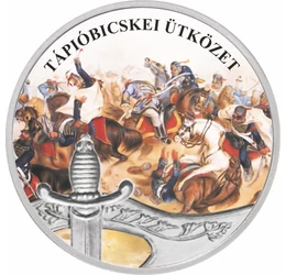 Tápióbicskei ütközet 1849.április 04., festett ezüstözött érem
