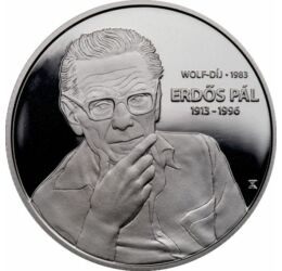 Erdős Pál, 7500 Ft, 925-ös ezüst, 12,5 g, 30 mm, tükörveret, Magyarország, 2023