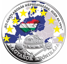 20 éves az EU csatlakozás, festett színezett emlékérem
