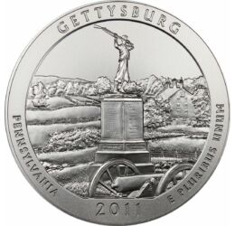 Gettysburg NP, 1/4 dollár, 5 uncia színezüst, USA, 2011