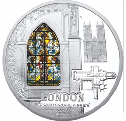 Westminster apátság ablaka, 10 dollár, ezüst, Cook-szigetek, 2011