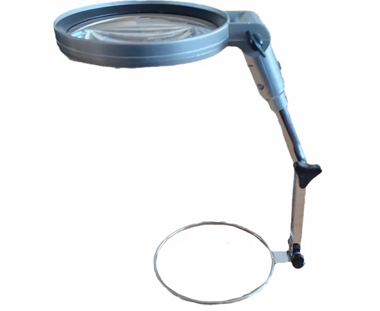 Lámpás nagyító állítható állvánnyal, 120 mm lencsével