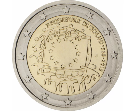 30 éves az EU zászló, 2 euró emlékérme, Németország, 2015