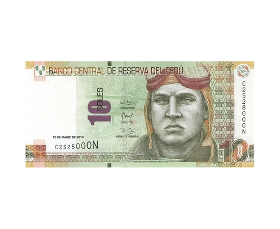 10 soles, José Abelardo, 2016 bj. Peru