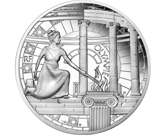 10 euró, Olimpiai láng,Ag,2020 Franciaország