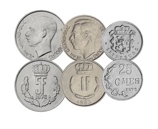 25centime 1 5 10 frank 1964-1984 Luxemburg