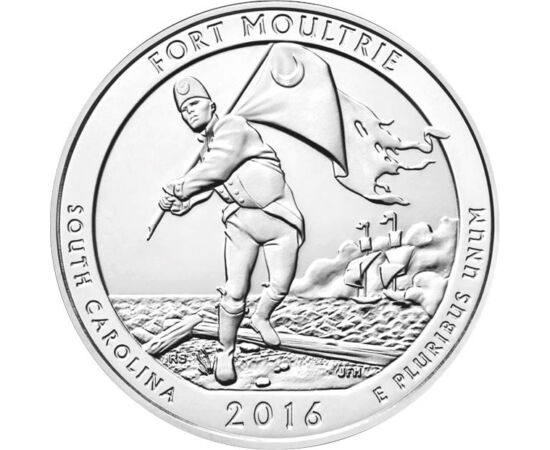 25 cent, Moultrie erőd, 5 oz Ag2016 USA