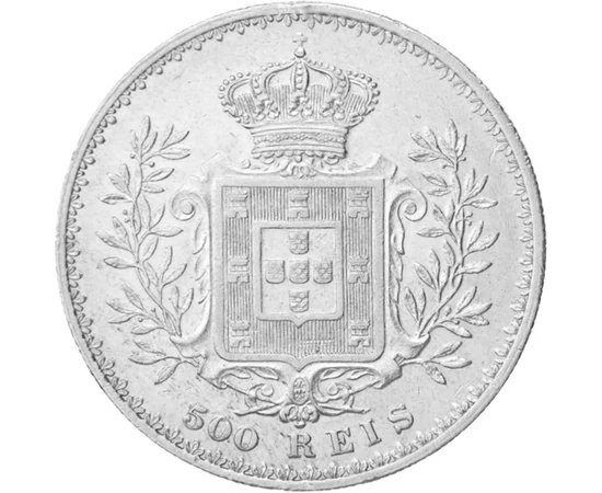 A király, aki bevezette a diktatúrát, 500 reis, ezüst, Portugália, 1891-1908
