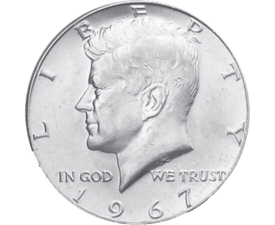 1/2 $, Kennedy, ezüst, 1965-70 USA