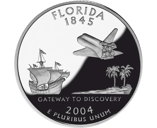 Lábnyom a Holdon, 25 cent, USA, 2004