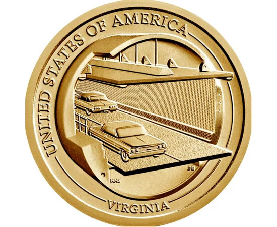 1 dollár, Chesapeake-öböl híd-alagút, CuNi, 8,1 g, USA, 2021