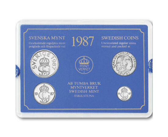 10, 50 öre,1, 5 kronor, , 0, 0, Svédország, 1985-1990