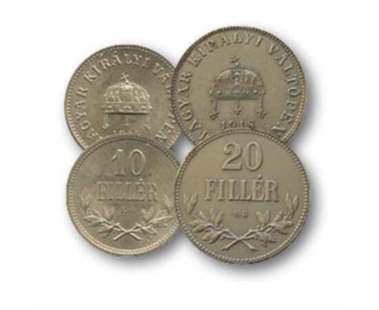 2, 2, 10, 10, 20 fillér, , 0, 0, Magyar Királyság, 1892-1918