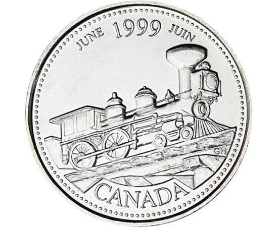 25 cent, Mozdony, , Ni, 5,03 g, Kanada, 1999