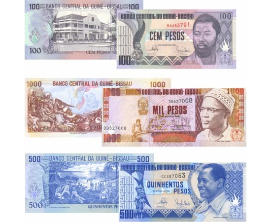 50, 100, 500, 1000 peso, , 0, 0, Guinea-Bissau, 1990-1993