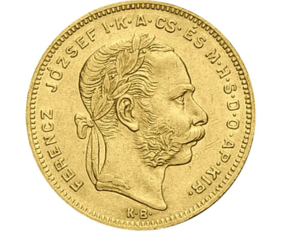  8 forint, arany, Ferenc J.,1870-1890, Magyar Királyság