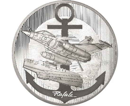 10 euró, Rafale repülő, repülő-hordozó, horgony, , Ag 999, 22,2 g, Franciaország, 2022