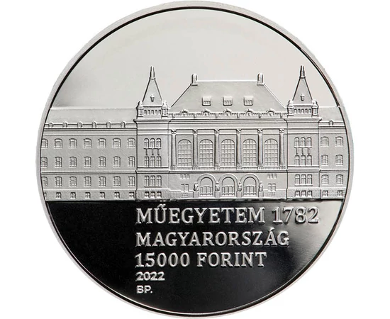 15000 forint, Műegyetem homlokzata, , , Ag 925, 31,46 g, Magyarország, 2022