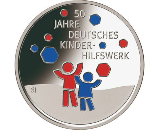 20 euró, Gyermekek, hatszögletű szimbólumokkal, Ag 925, 18 g, Németország, 2022