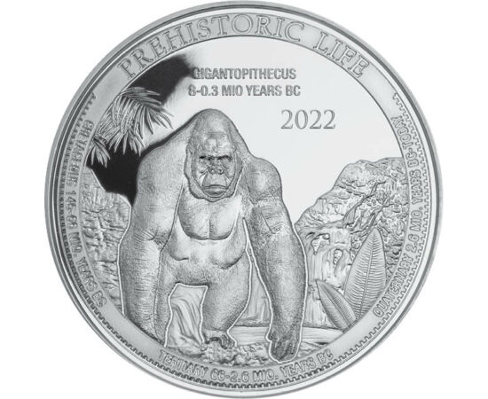 20 frank, Gigant opithecus, , Ag 9999, 31,1 g, Kongó, 2022