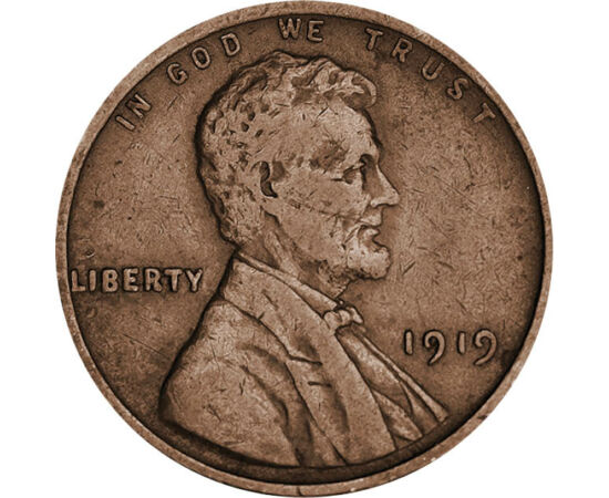 1 cent, Lincoln portré, , Bronz, 3,11 g, USA, 1919