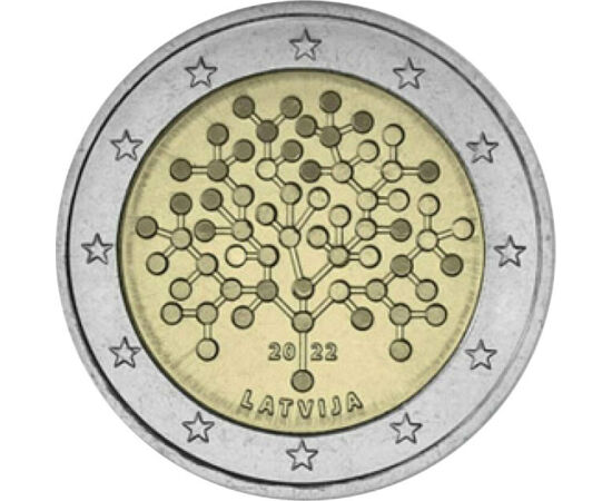 2 euró, Vagyonfa, , CuNi, 8,52 g, Lettország, 2022
