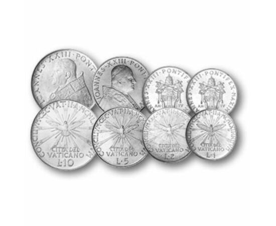 1, 2, 5, 10, 20, 50, 100 lira, , 0, 0, Vatikán, 1962