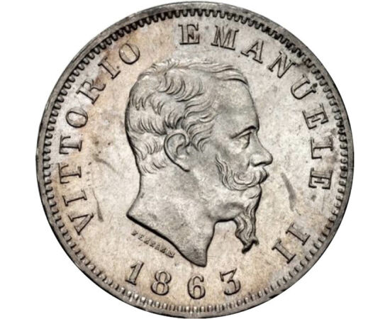 1 líra, II. Viktor Emánuel, , Ag 900, 4,6 g, Olaszország, 1863-1867