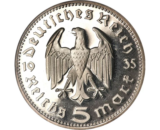  5 márka Hindenburg 1935-1936 Németország