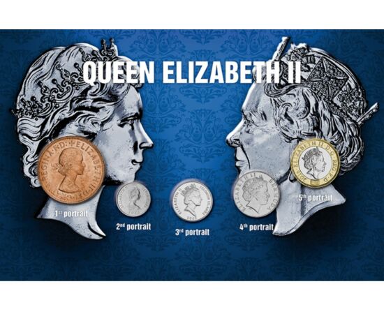 1 cent, 2 x 5 cent, 1 penny, 1 font , , CuNi, 0, Nagy-Britannia, 1961-2016