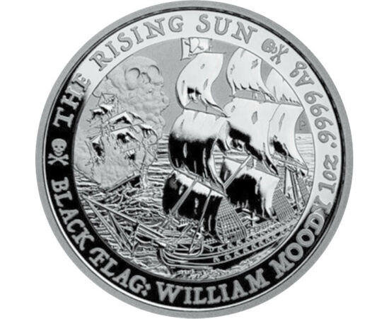 1 dollár, The Rising Sun vitorlás, színsúly, Ag 9999, 31,1 g, Tuvalu, 2022