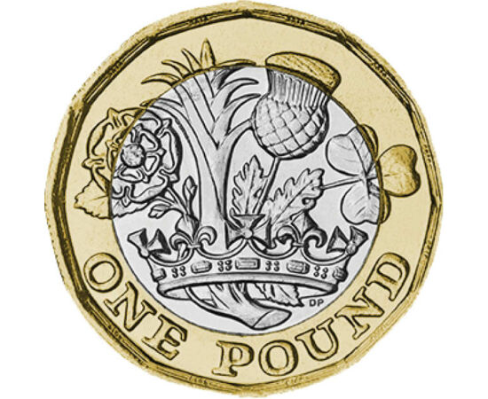 1 font, Korona, növények, , CuNi, 8,8 g, Nagy-Britannia, 2016