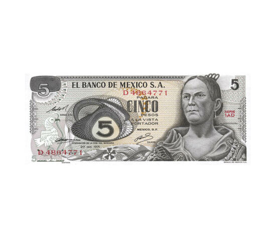 5 peso, , 0, 0, Mexikó, 1971