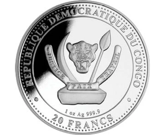 20 frank Címer  Ag 9999 311 g Kongó 2022