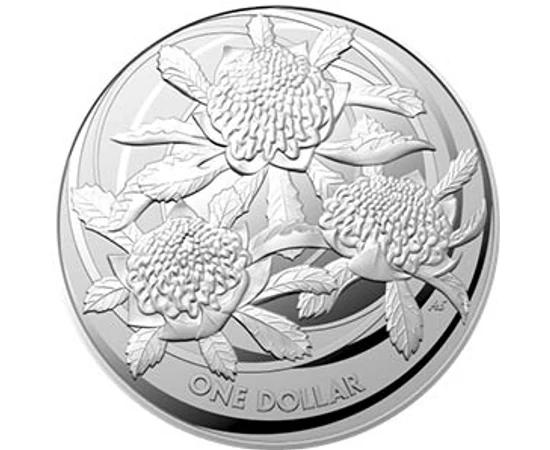 1 dollár, Virág, , Ag 999, 31,1 g, Ausztrália, 2022